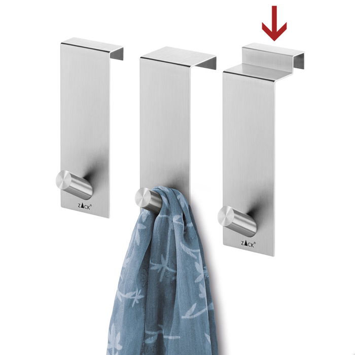 Zack Colgador Puerta Exit 1 Gancho Puerta Doble Acero Inoxidable Mate